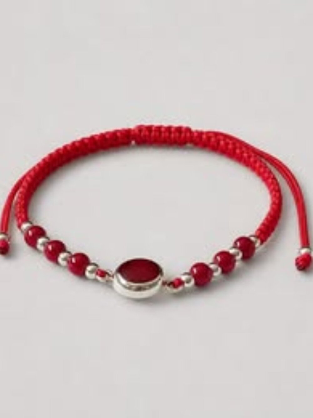 New Sterling Silver .925 Bracelet with Natural Red Agate Stone